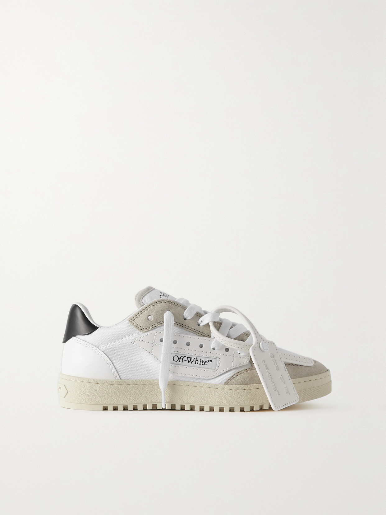 Off-white Off-court 5.0 Suede And Leather-trimmed Canvas Sneakers In White