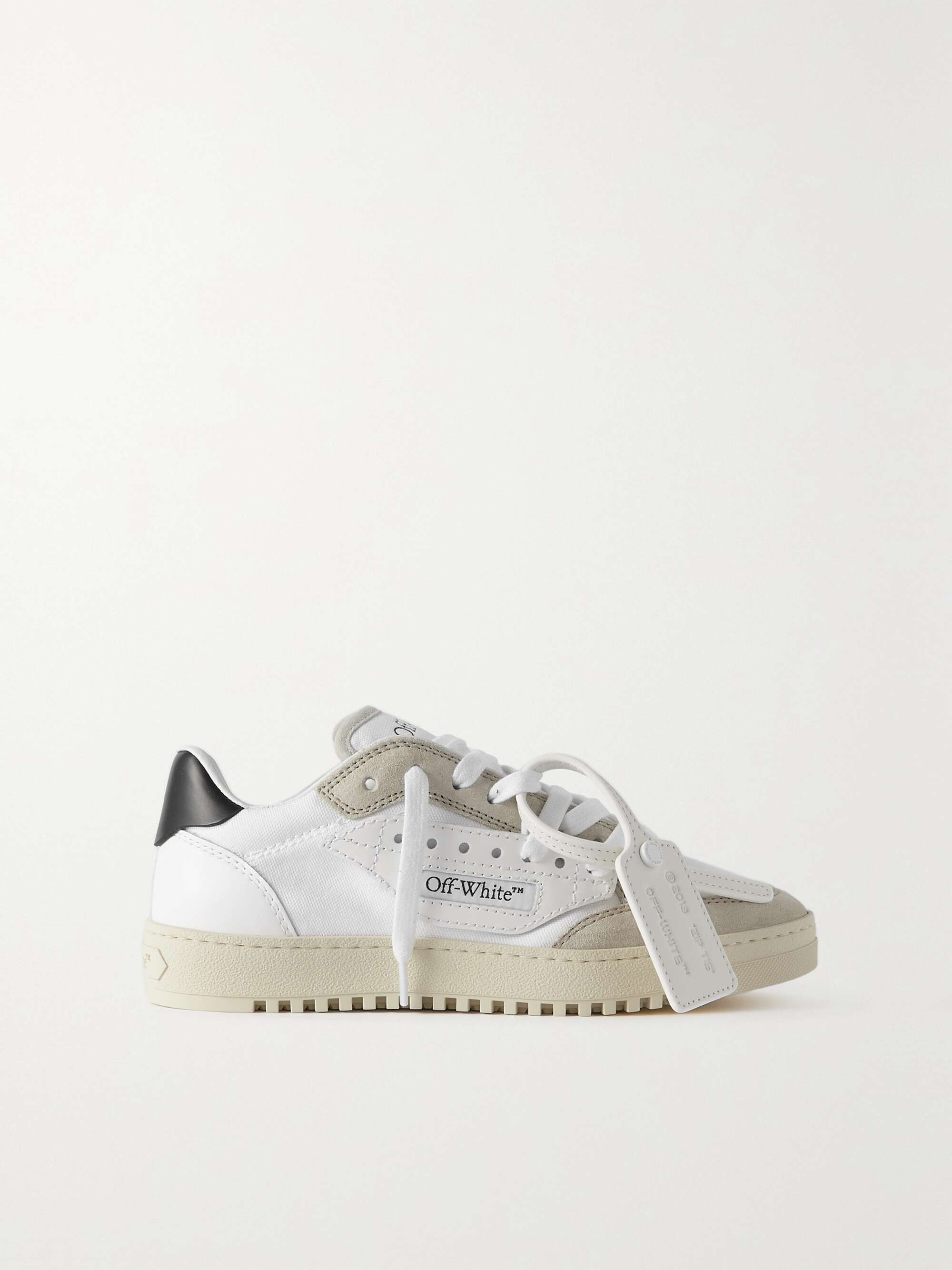 OFF-WHITE Off-Court 5.0 suede and leather-trimmed canvas sneakers | NET ...