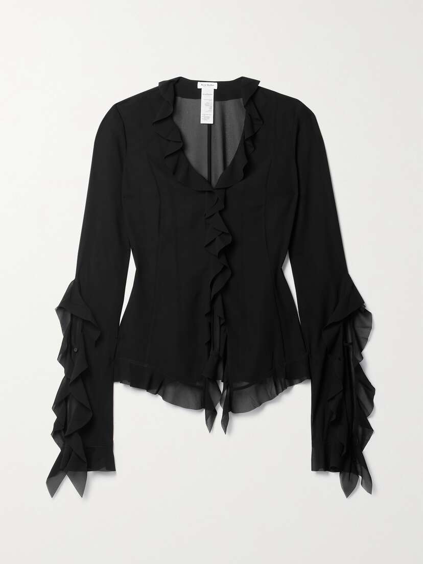 Acne Studios Ruffled Georgette Blouse - EU 42