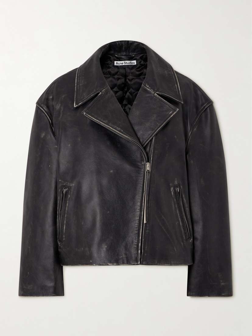 Acne Studios Distressed Leather Biker Jacket