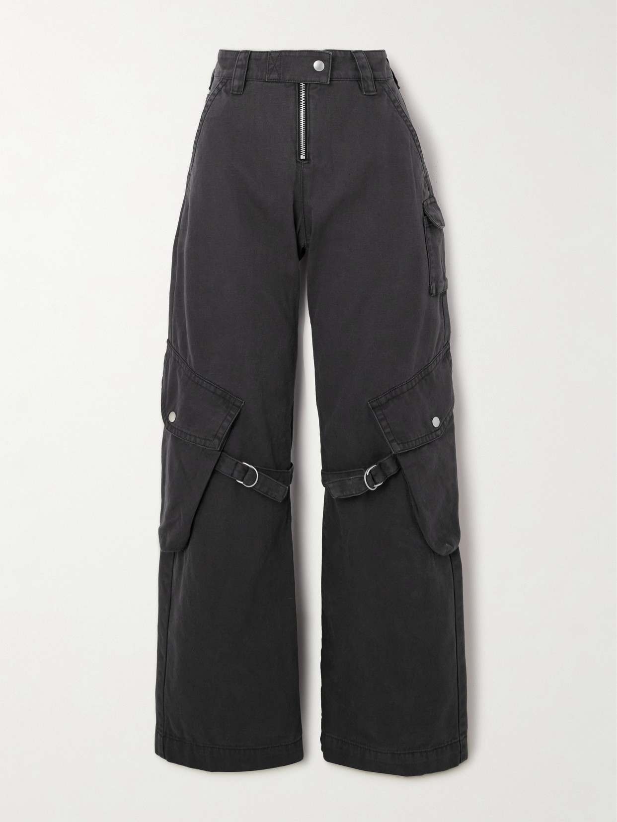 Shop Acne Studios Cotton-canvas Cargo Pants In Gray