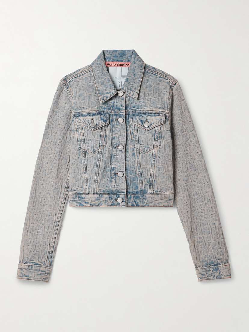 Acne Studios Cropped Denim-jacquard Jacket