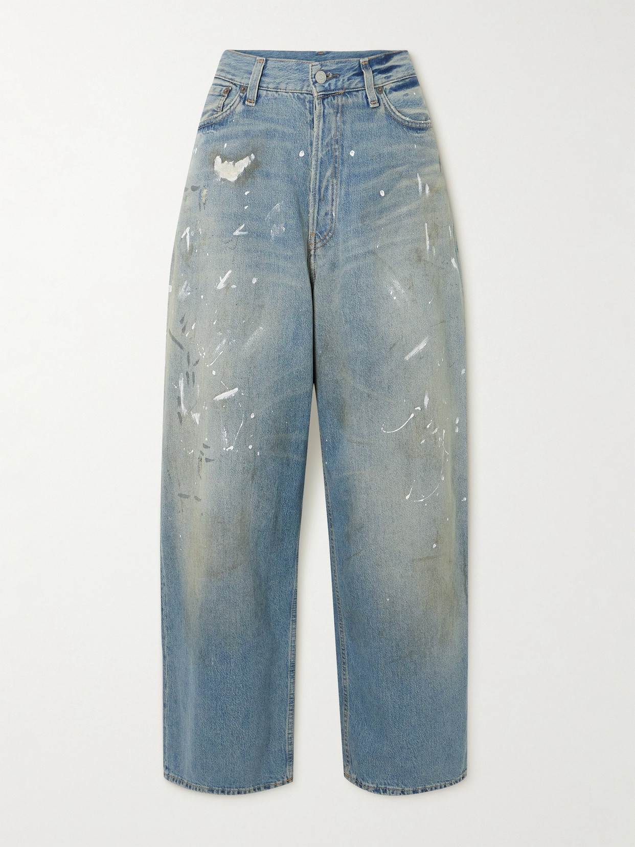 Acne Studios Distressed High-rise Boyfriend Jeans In Blue