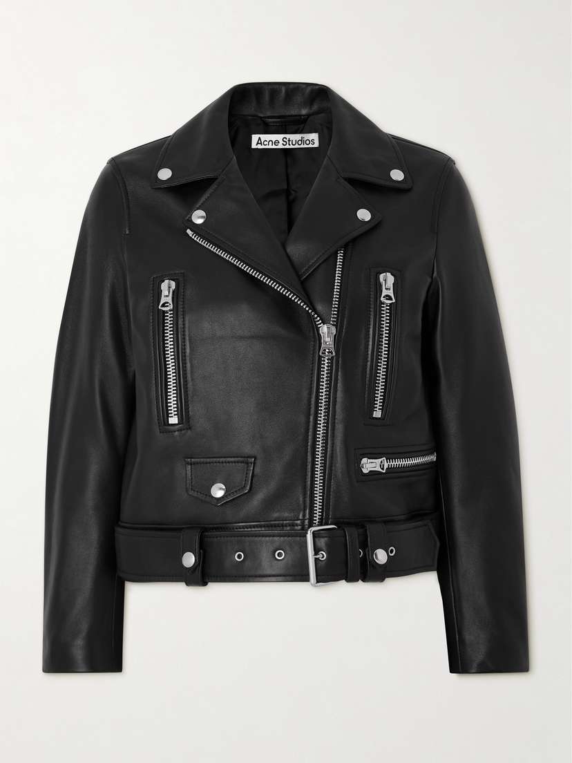Acne Studios Belted Leather Biker Jacket