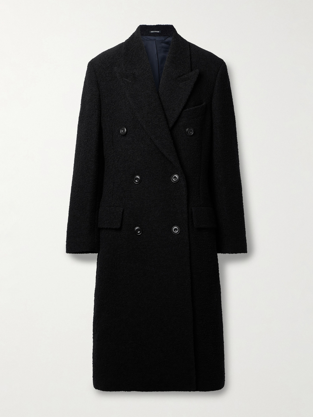Acne Studios Double-breasted Wool-blend Bouclé Coat - Black