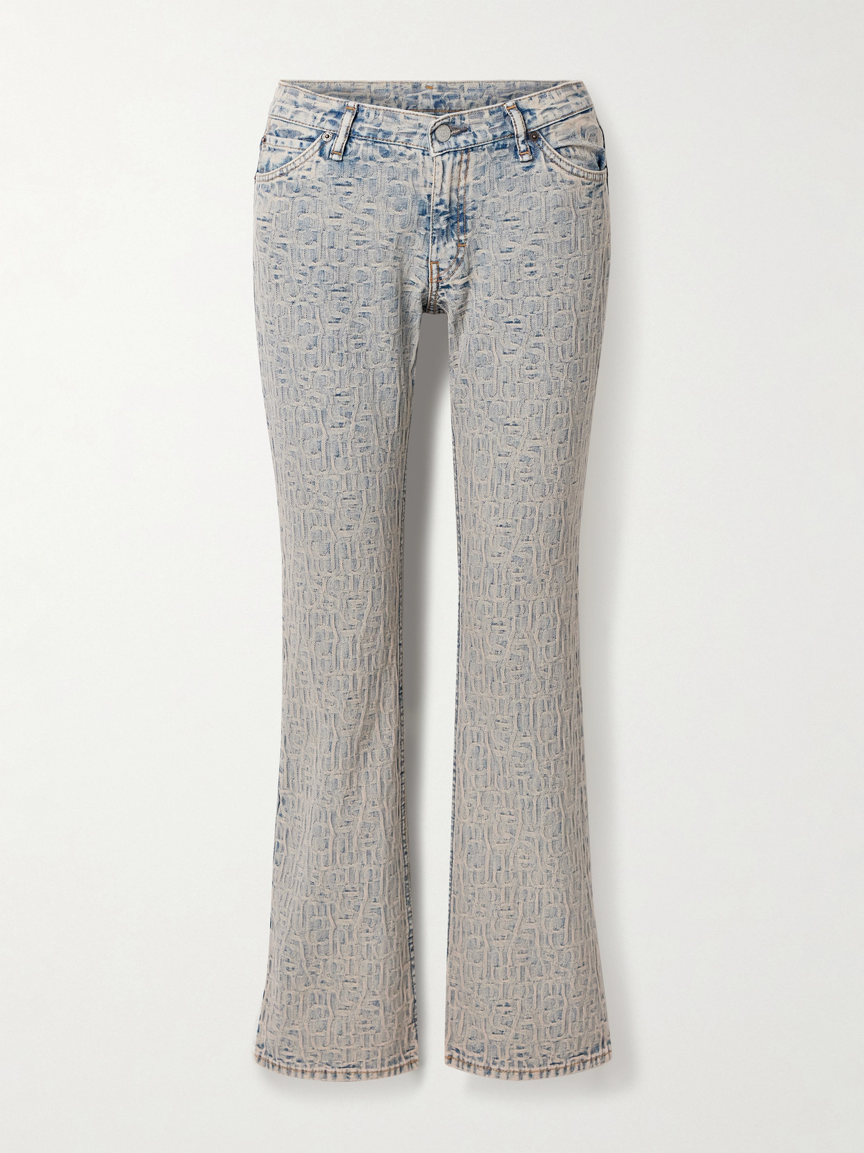 Acne Studios - Denim-jacquard Low-rise Bootcut Jeans - Blue