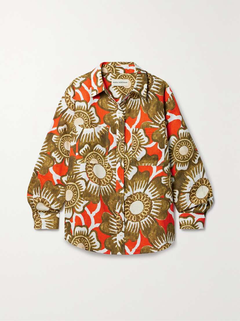 Mara Hoffman + Net Sustain Adele Floral-print Hemp Shirt