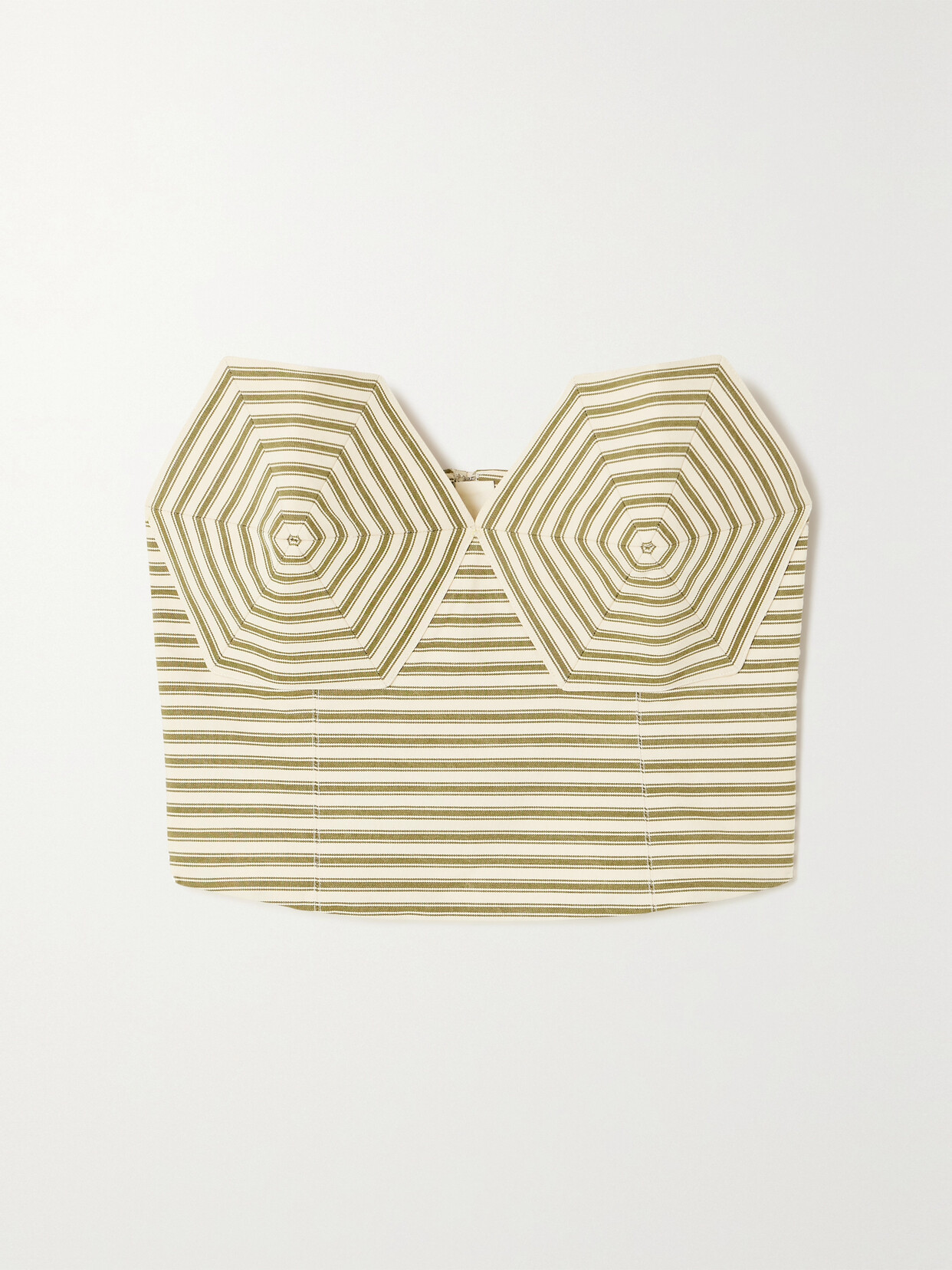 Mara Hoffman + Net Sustain Striped Tencel™ Lyocell-blend Twill Bustier Top In Green