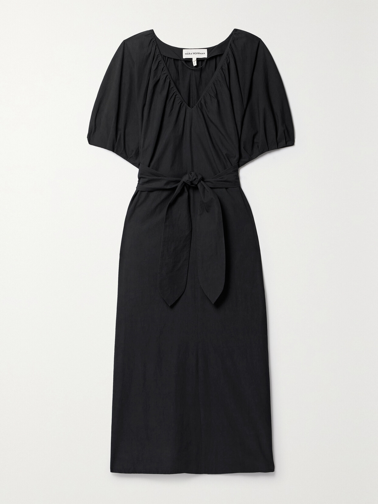 MARA HOFFMAN + NET SUSTAIN ALORA BELTED ORGANIC COTTON MIDI DRESS