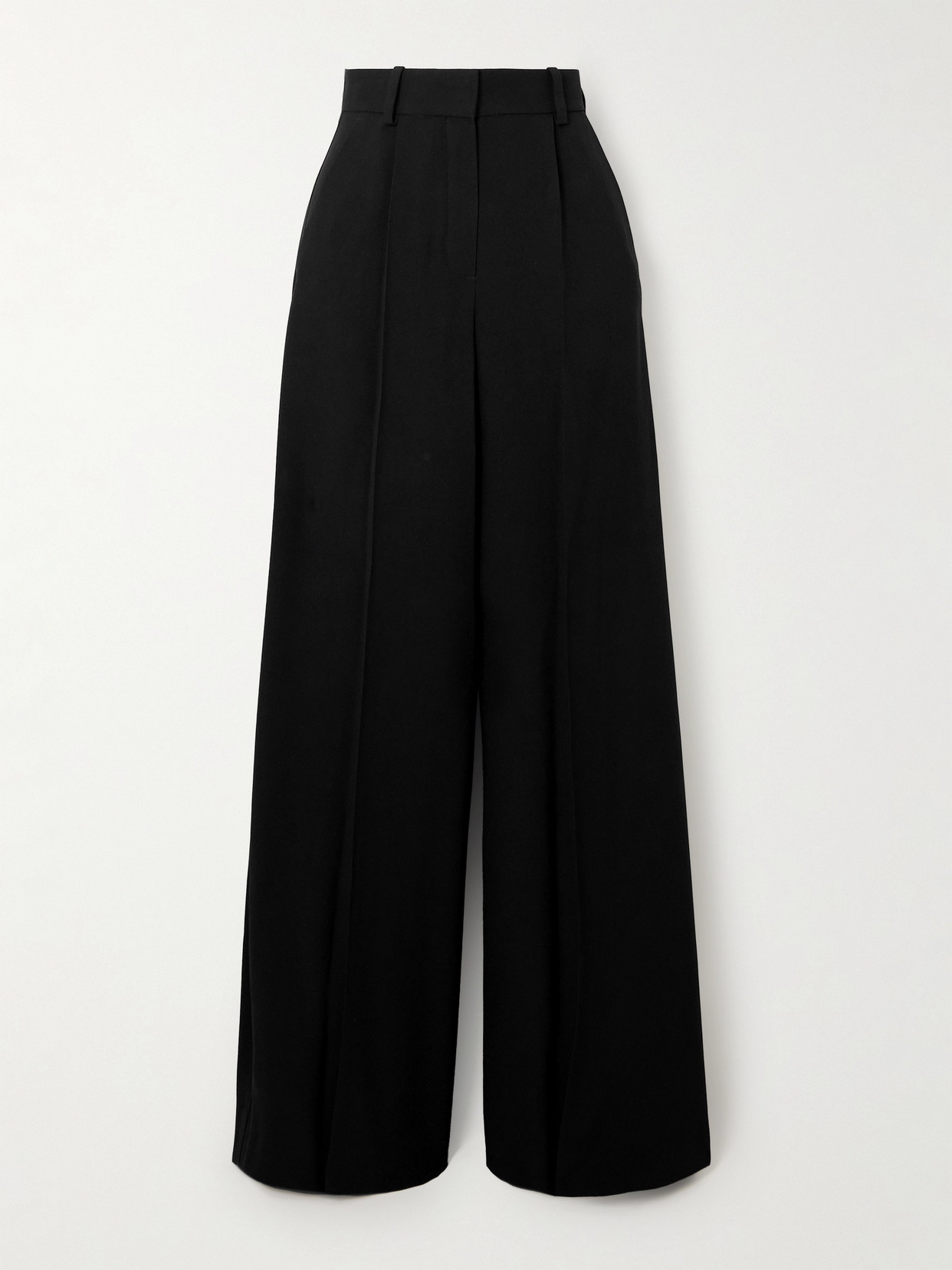 Shop Nina Ricci Pleated Cady Wide-leg Pants In Black