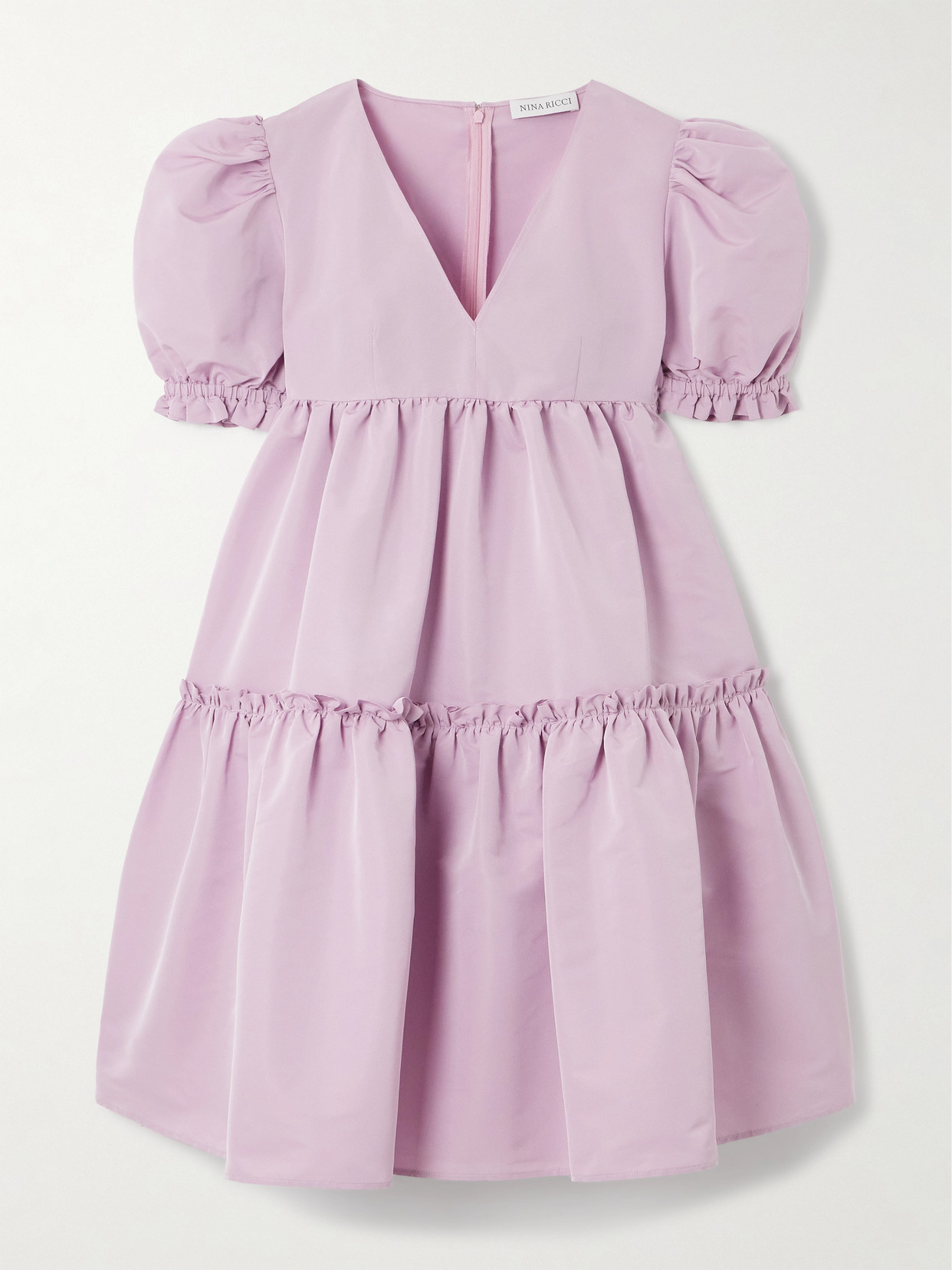 Nina Ricci Gathered Tiered Minidress In Pink