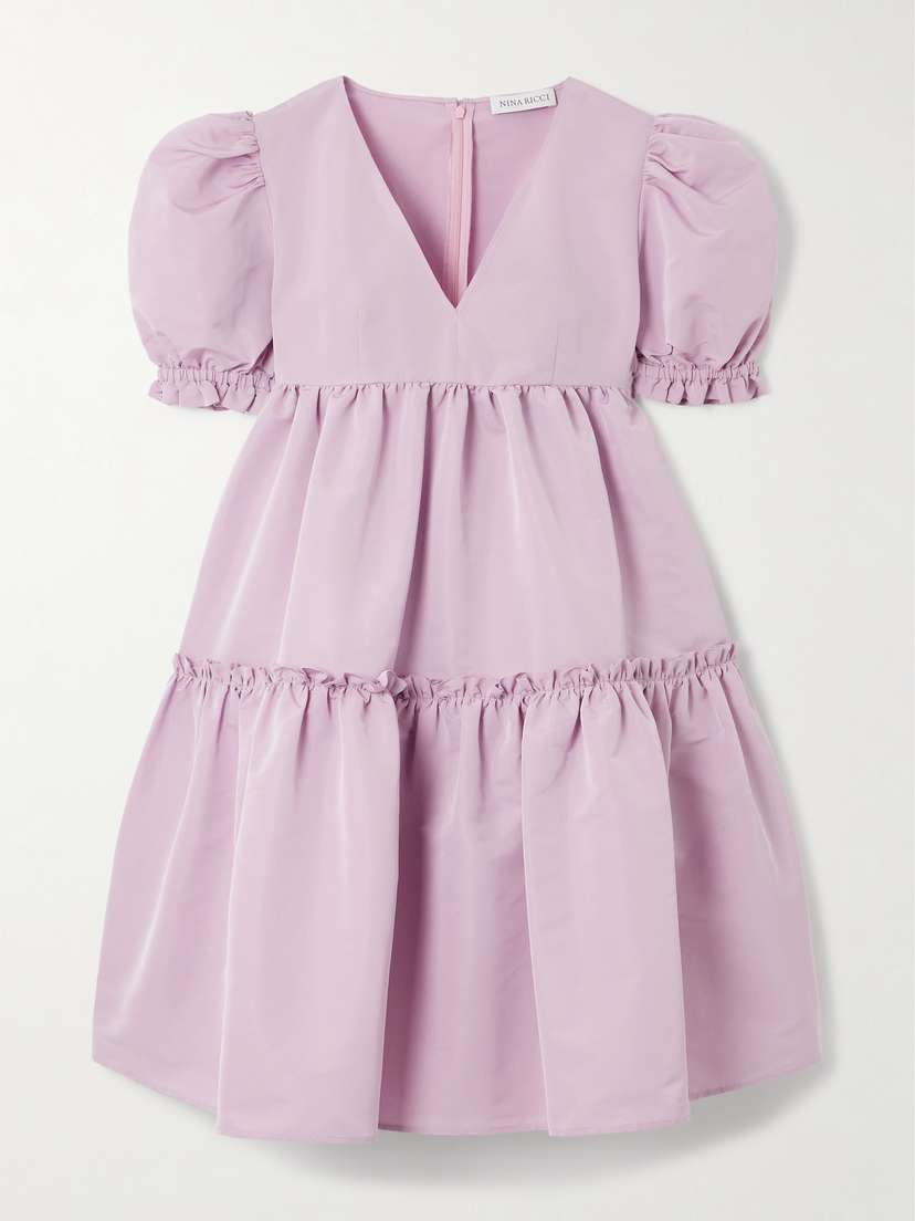 Nina Ricci Pleated Taffeta Mini Dress
