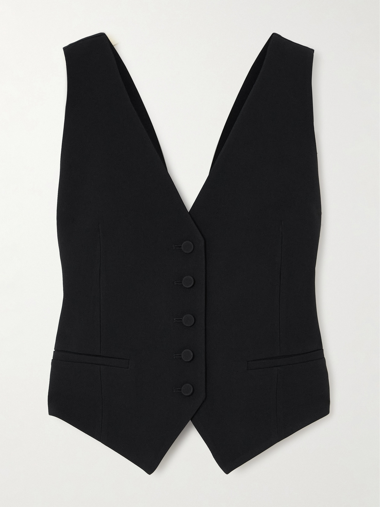 Nina Ricci Open-back Draped Cady Vest In Black