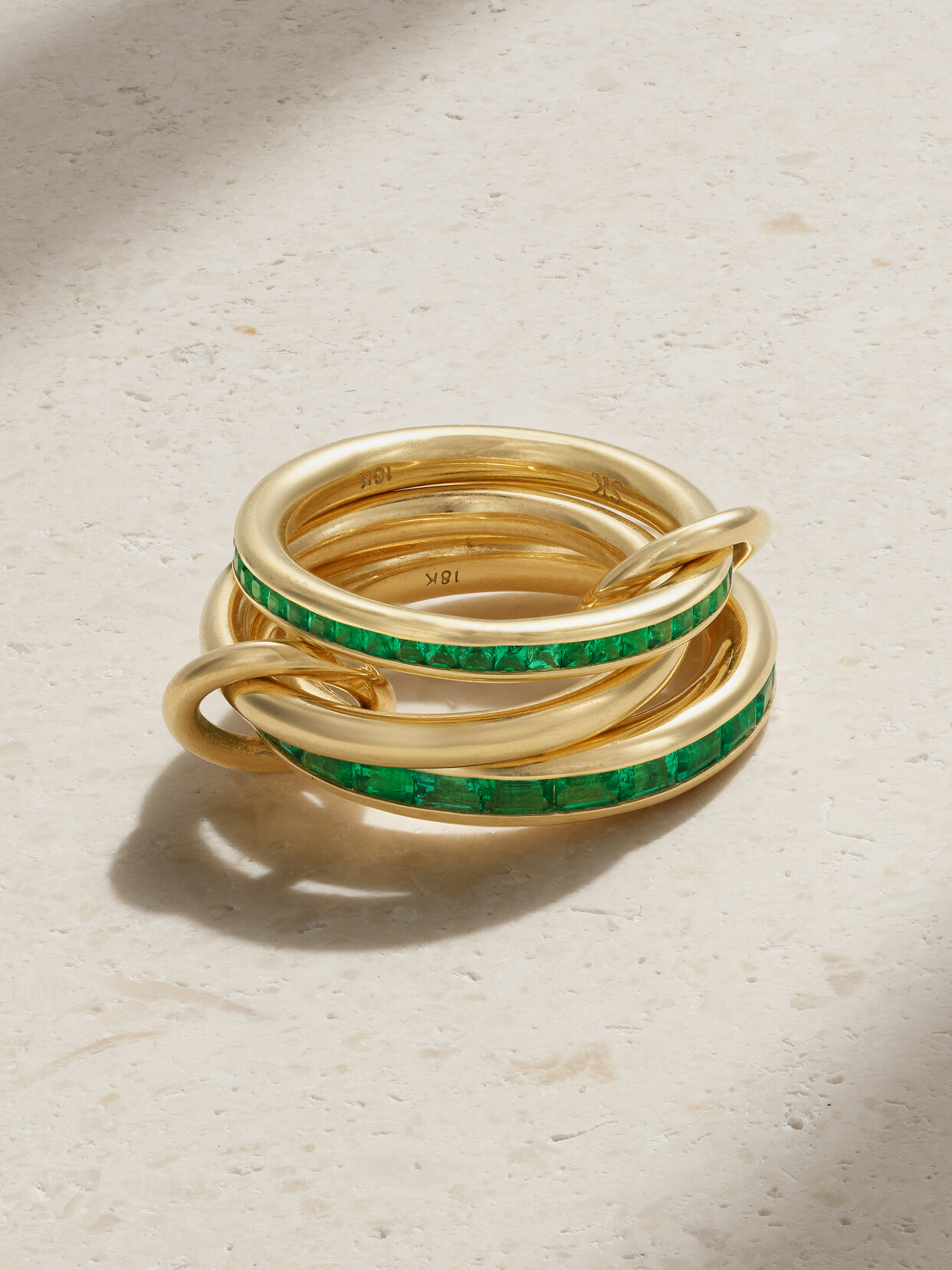 Spinelli Kilcollin - Mina Set Of Three 18-karat Gold Emerald Rings - Green