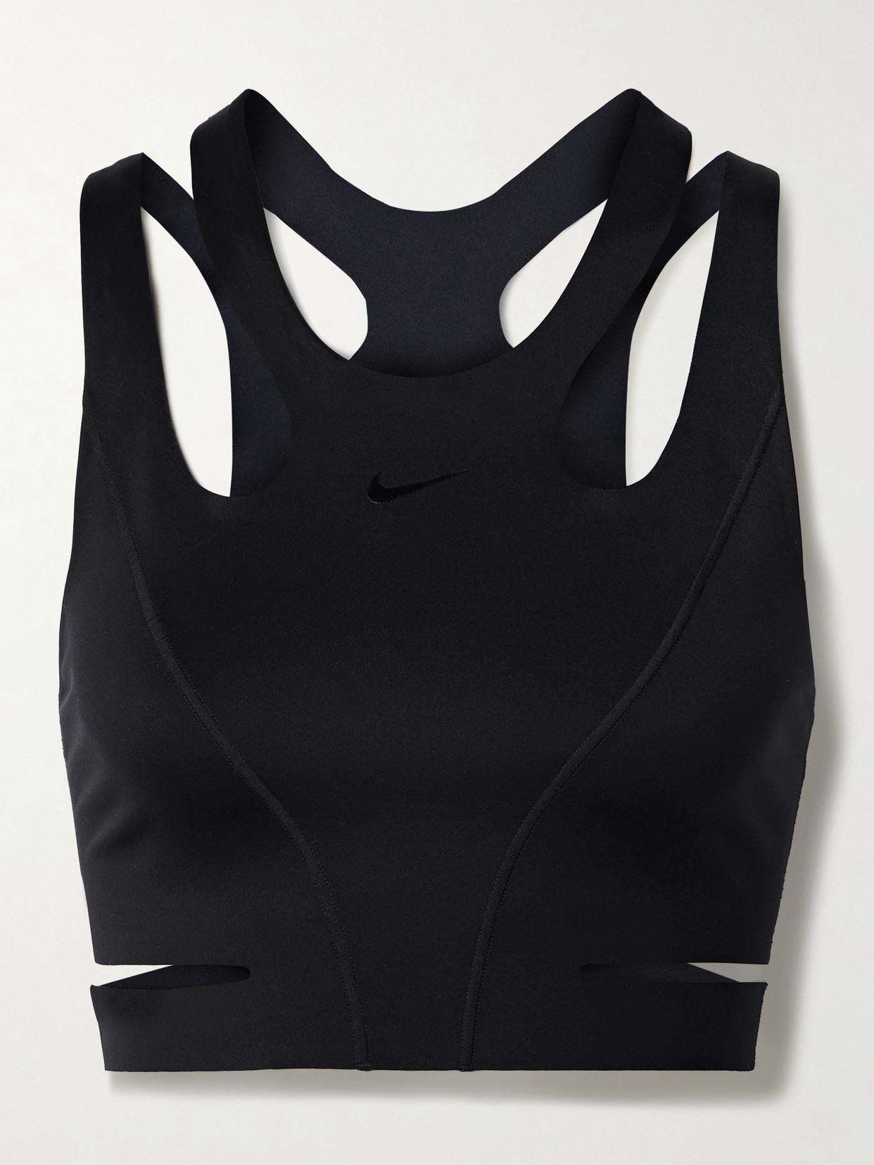 Nike - + Net Sustain Cutout Stretch Dri-fit Sports Bra - Black