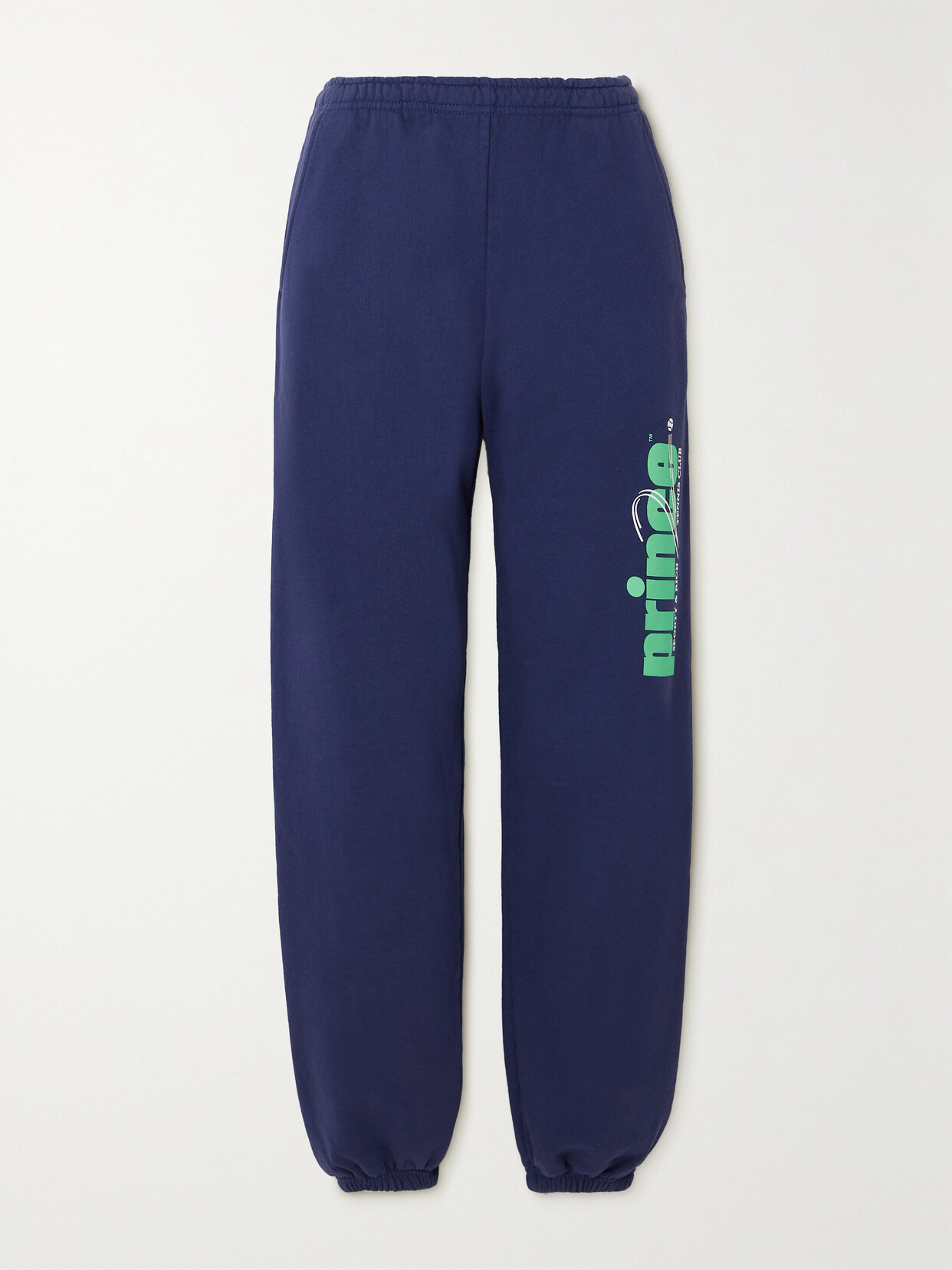 Sporty And Rich + Prince Rebound Printed Cotton-jersey Track Pants In Blue