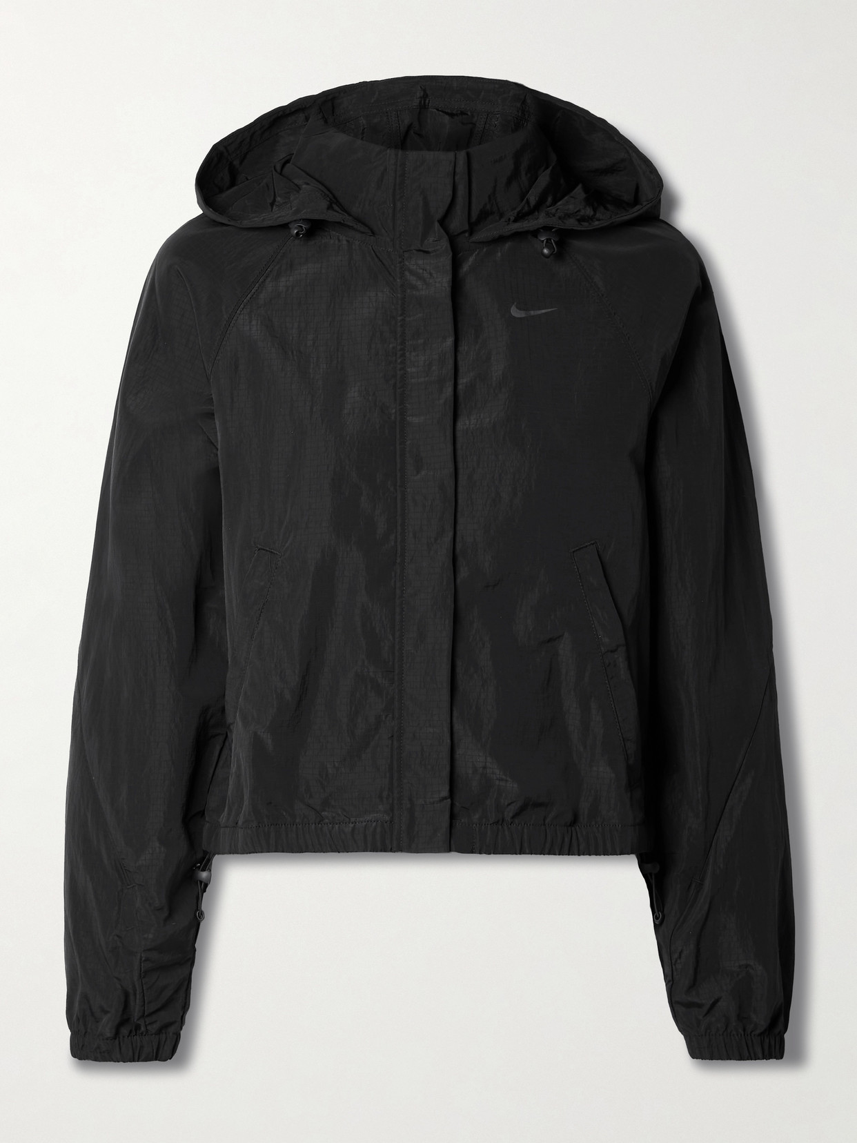 Nike Run Division Cropped Ripstop Jacket In Black