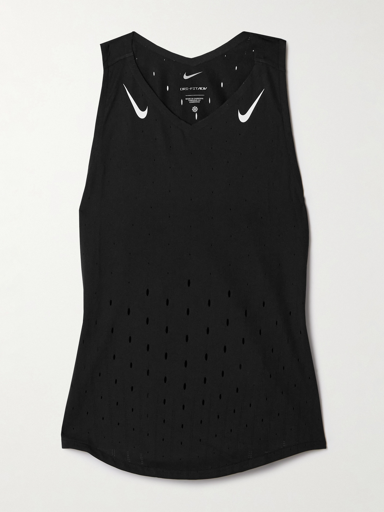 Shop Nike Aeroswift Perforated Dri-fit Adv Tank In Black