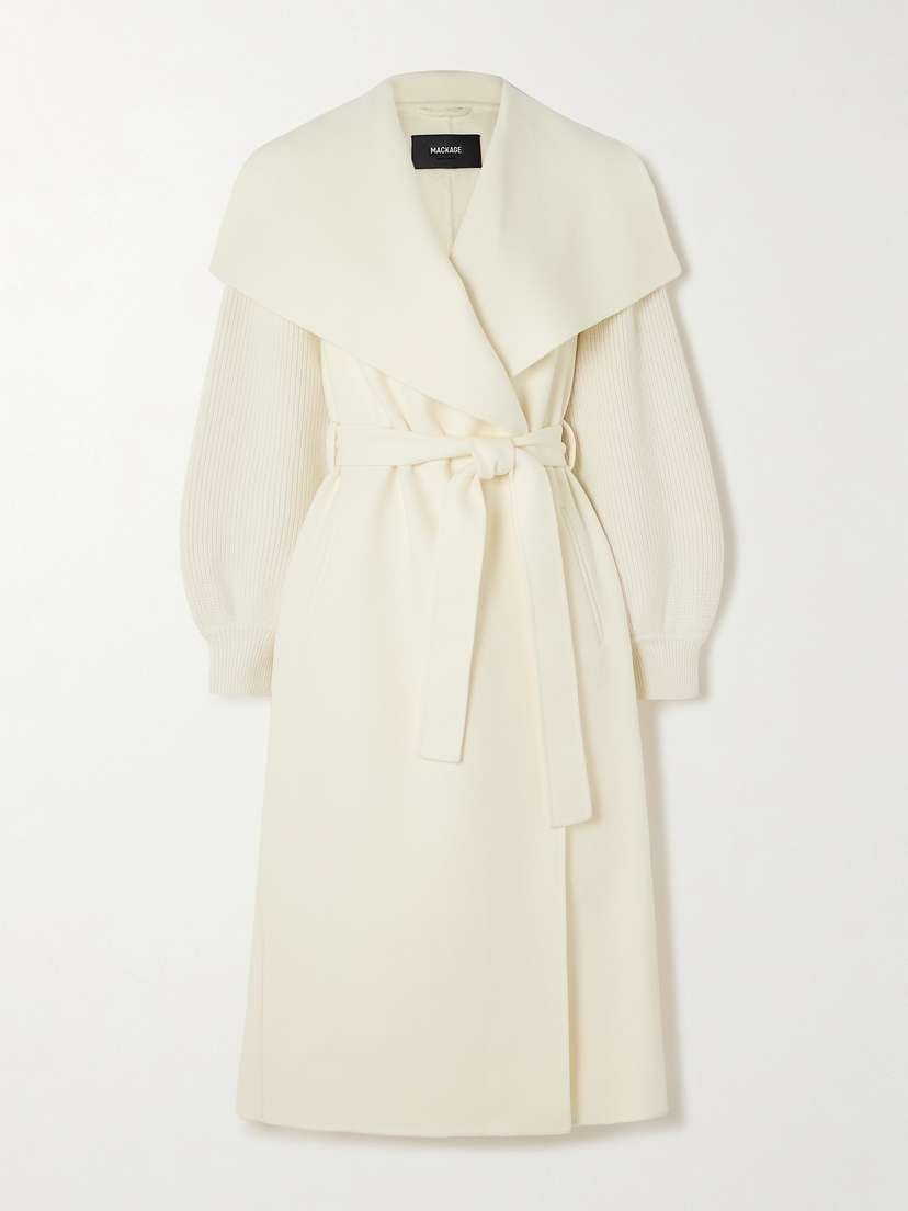 Mackage Mai-nv Ribbed Belted Wool Coat