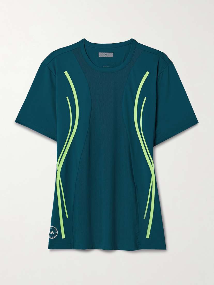 adidas by Stella McCartney Truepace Oversized Printed Stretch Recycled-mesh T-shirt