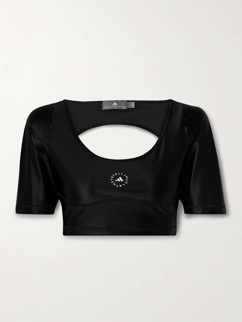 adidas by Stella McCartney Truepurpose Cutout Cropped Stretch Recycled-jersey Top