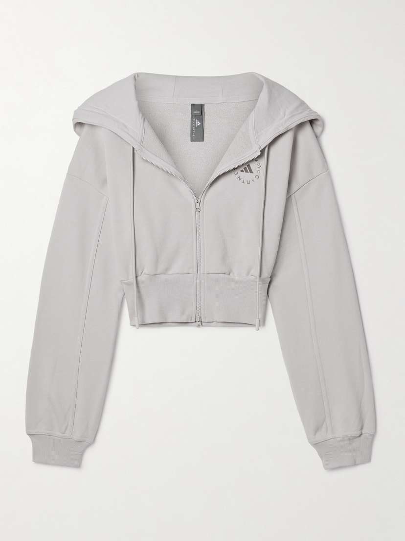 adidas by Stella McCartney Truecasuals Cropped Organic Cotton-jersey Hoodie