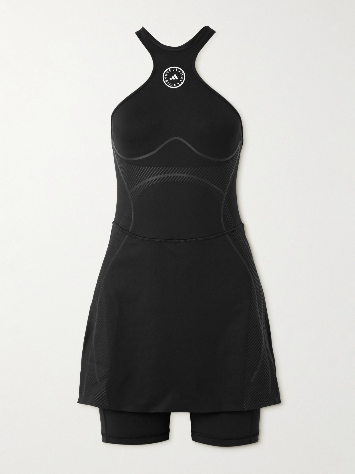 ADIDAS BY STELLA MCCARTNEY TRUEPACE PRINTED RECYCLED STRETCH-JERSEY DRESS