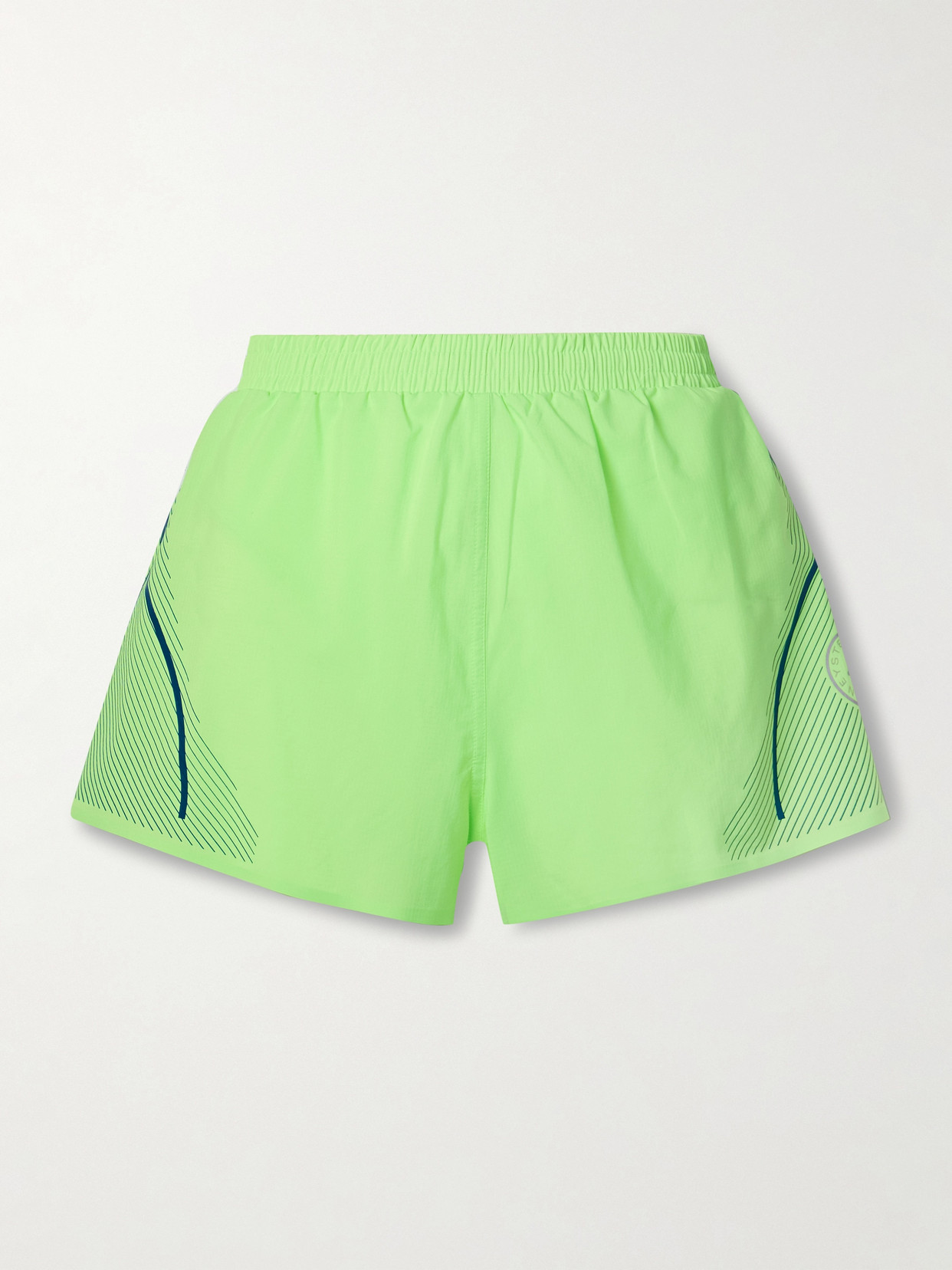 Adidas By Stella Mccartney Truepace Printed Recycled-ripstop Shorts In Yellow