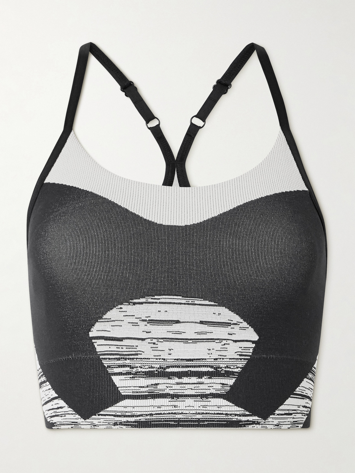 Adidas By Stella Mccartney Truestrength Recycled Jacquard-knit Sports Bra In Black