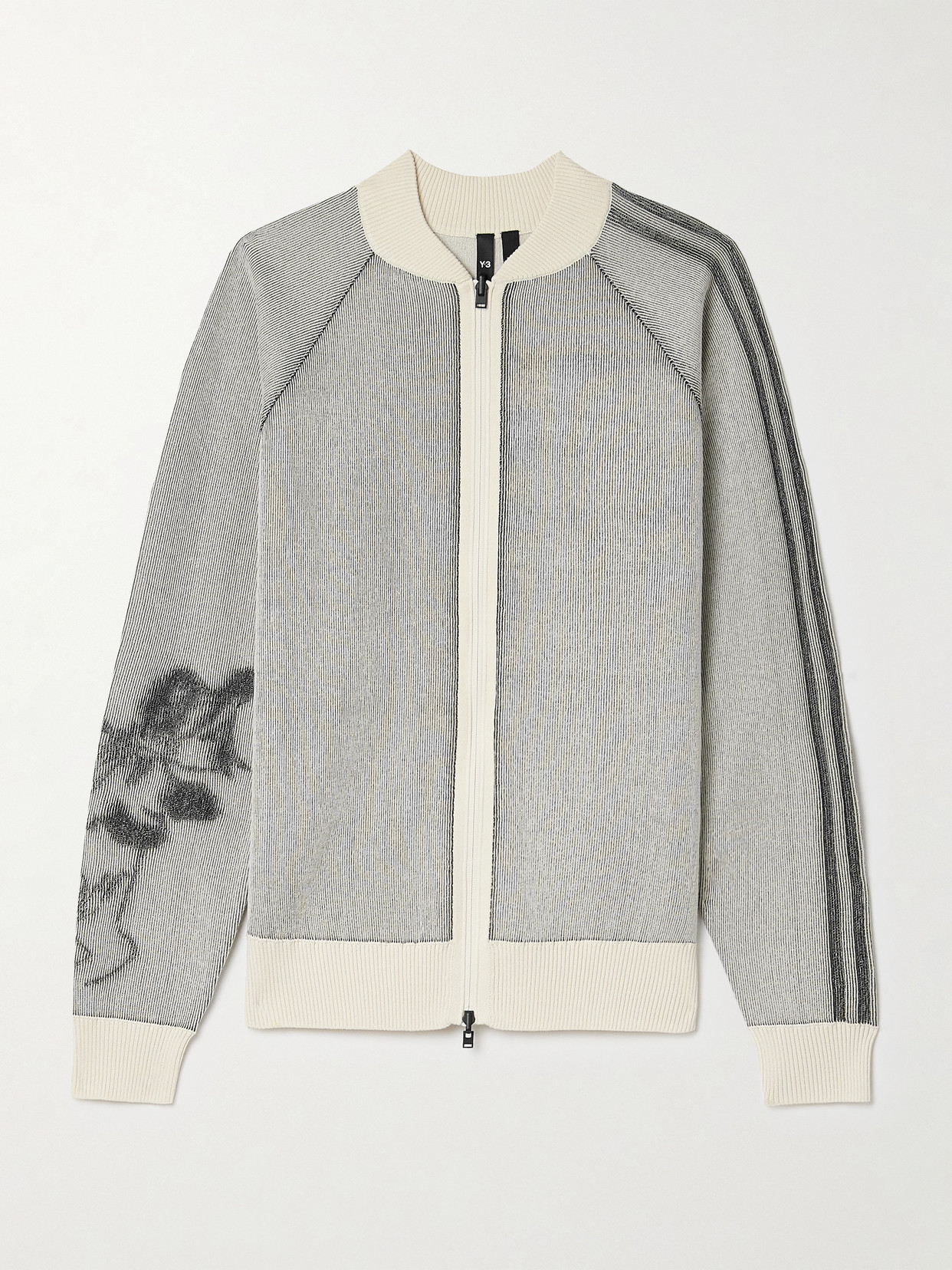 adidas Originals - + Y-3 Recycled Intarsia Ribbed-knit Cardigan - Off-white