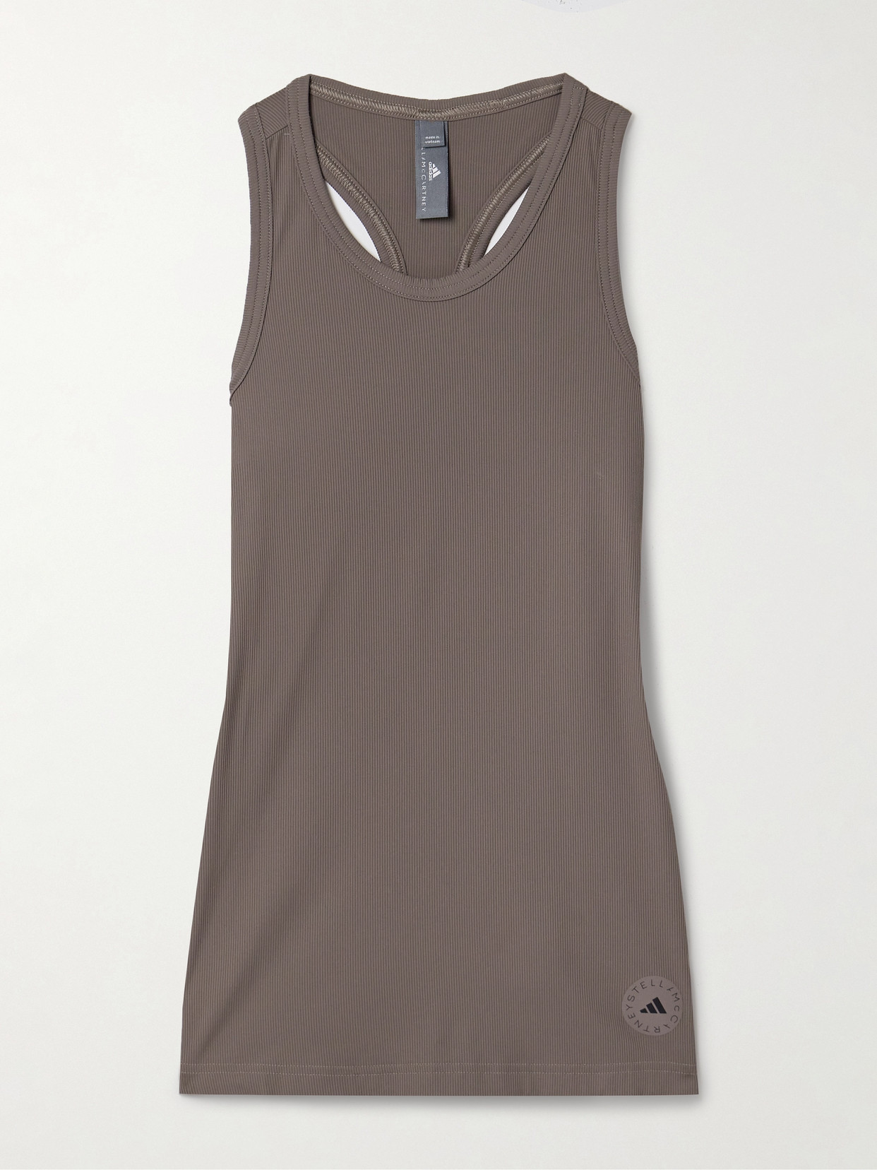 Adidas By Stella Mccartney Truecasuals Ribbed Stretch Recycled-jersey Tank In Neutrals