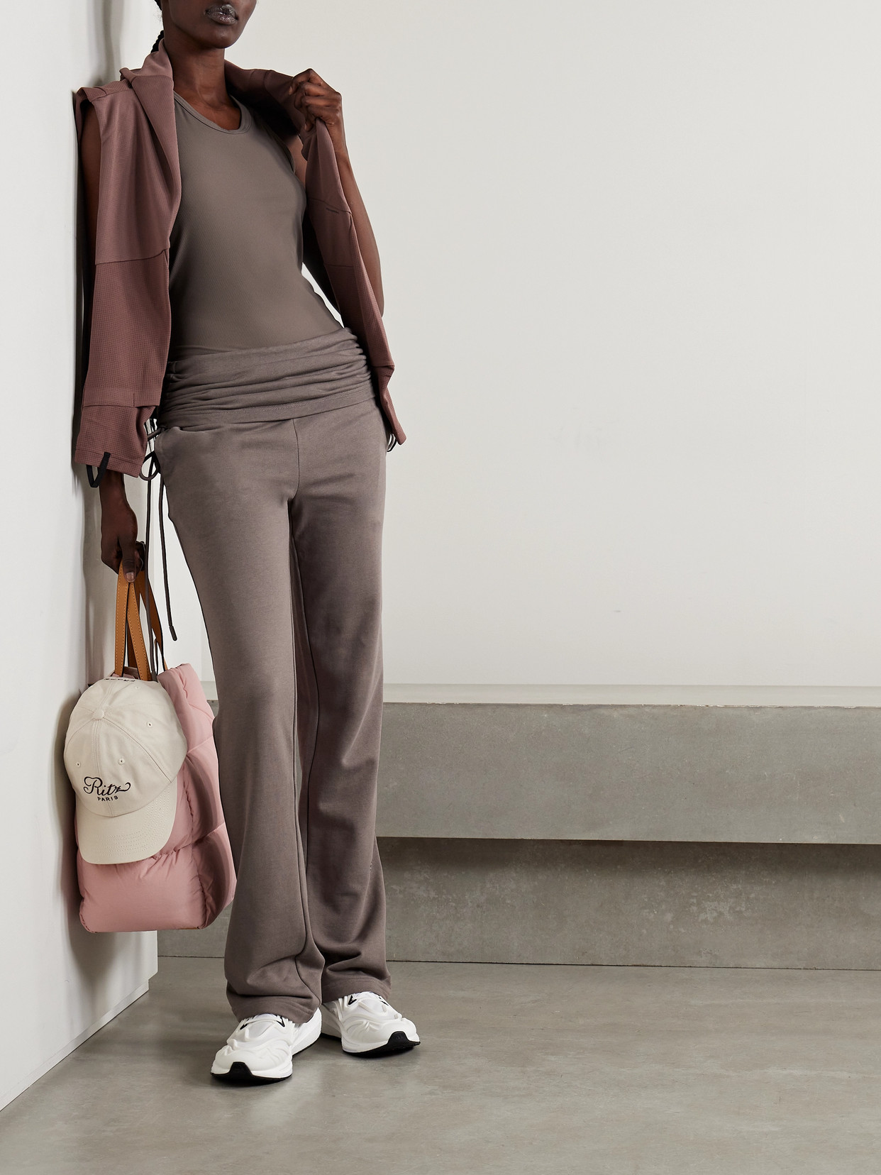 Adidas By Stella Mccartney Truecasuals Ribbed Stretch Recycled-jersey Tank In Neutrals