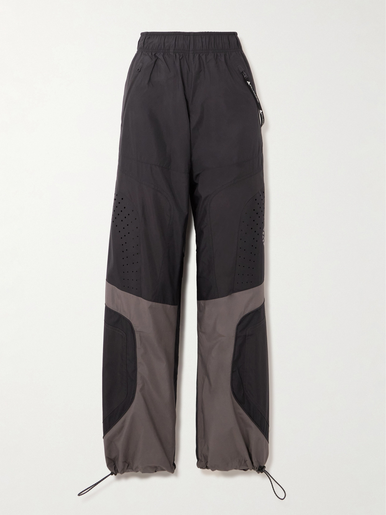 Adidas By Stella Mccartney Truecasual Paneled Recycled Shell Tapered Pants In Black