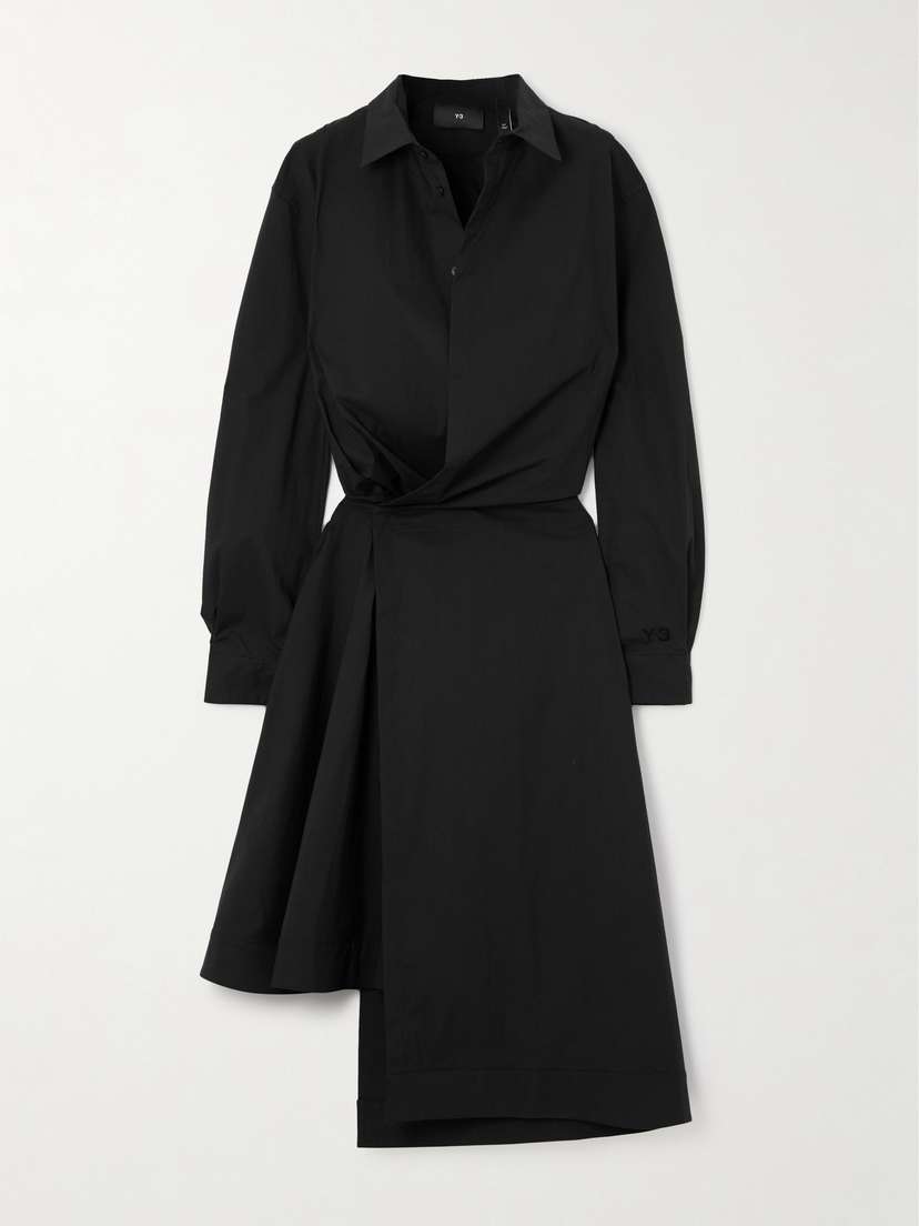 adidas Originals + Y-3 Wrap-effect Cotton-poplin Midi Dress