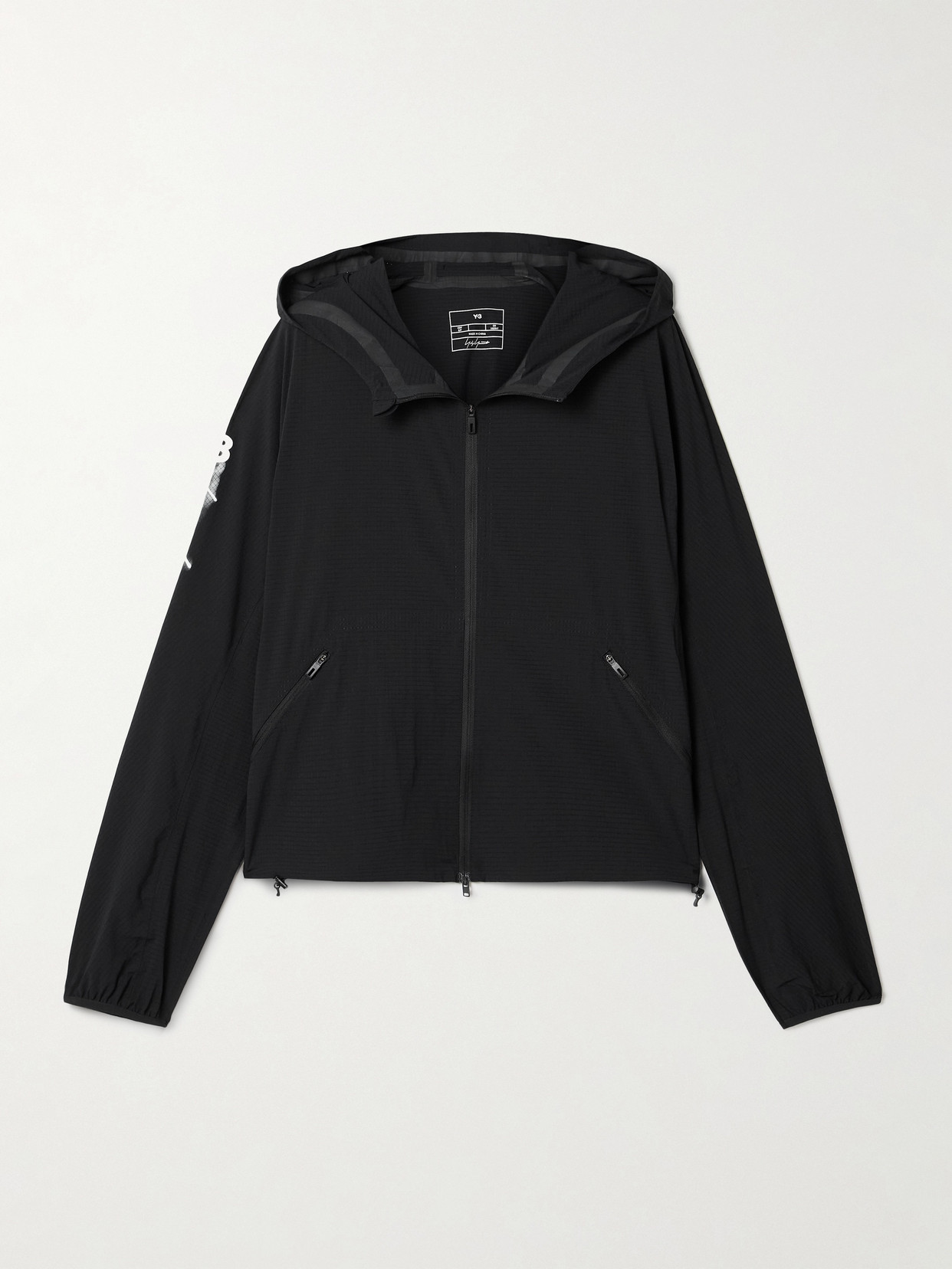 Adidas Originals + Y-3 Hooded Printed Stretch-ripstop Jacket In Black