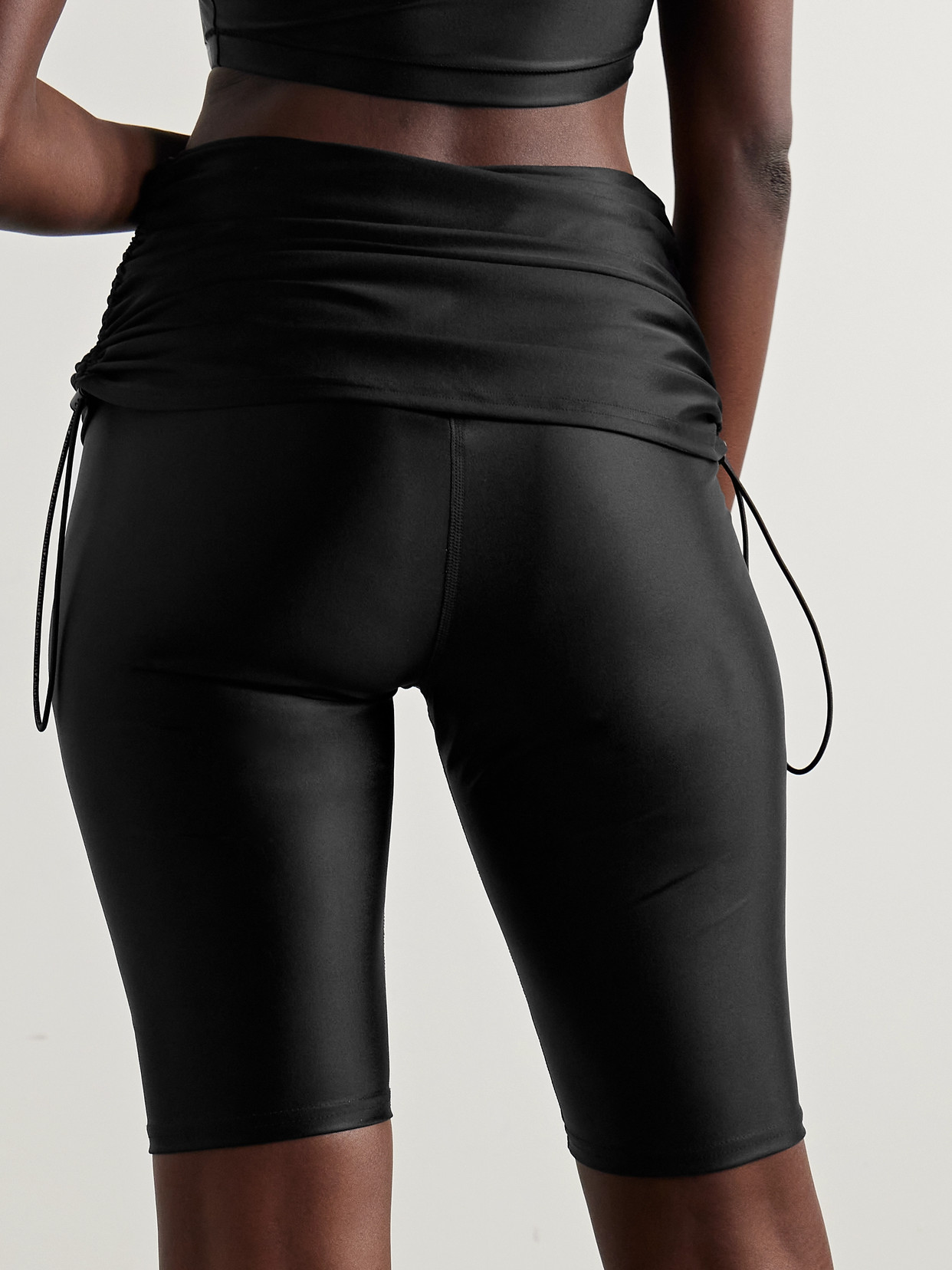 Adidas By Stella Mccartney Truepurpose Layered Stretch Recycled-jersey Shorts In Black