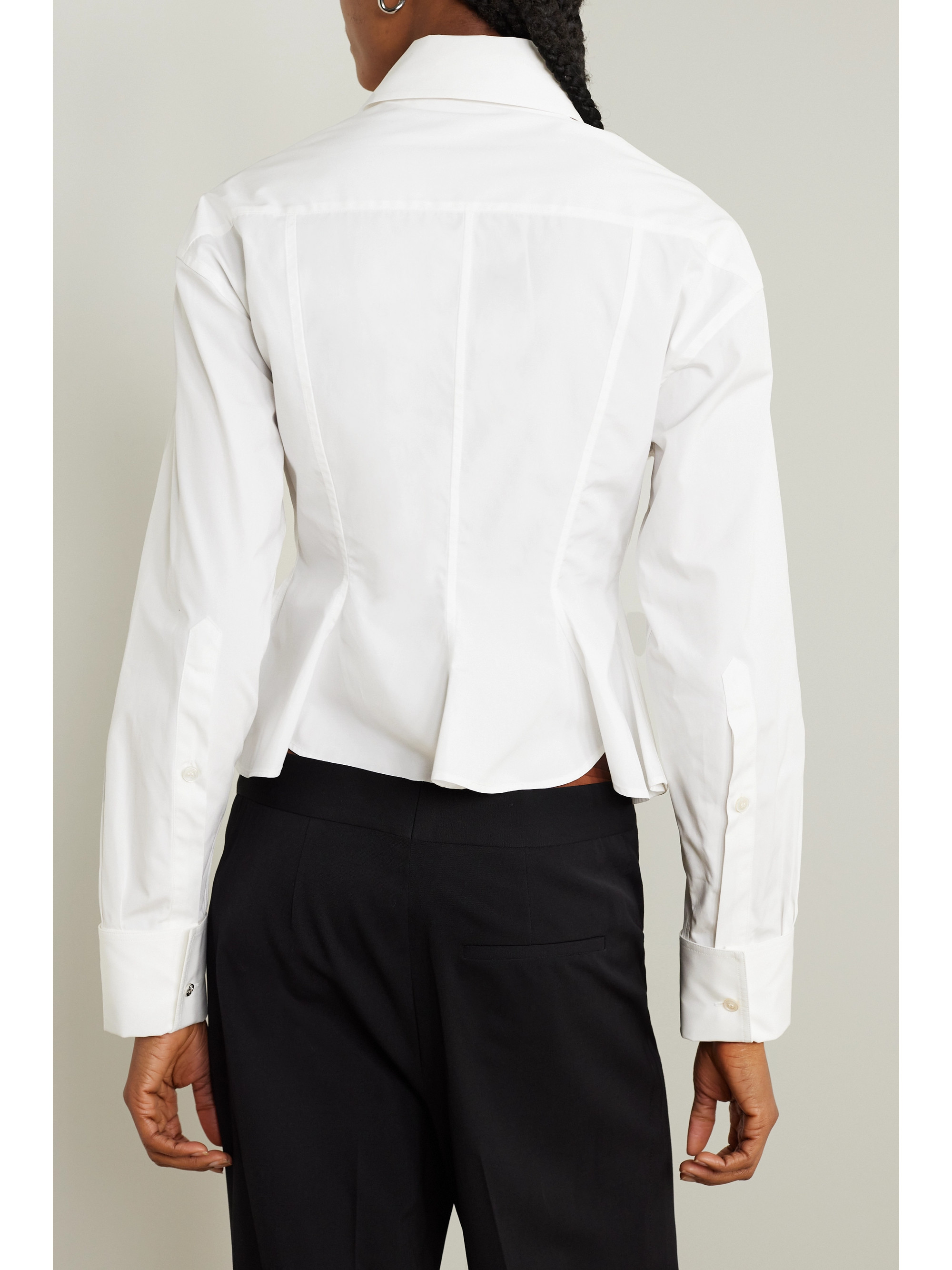 Stella McCartney - + NET SUSTAIN cotton-poplin peplum shirt | Plush