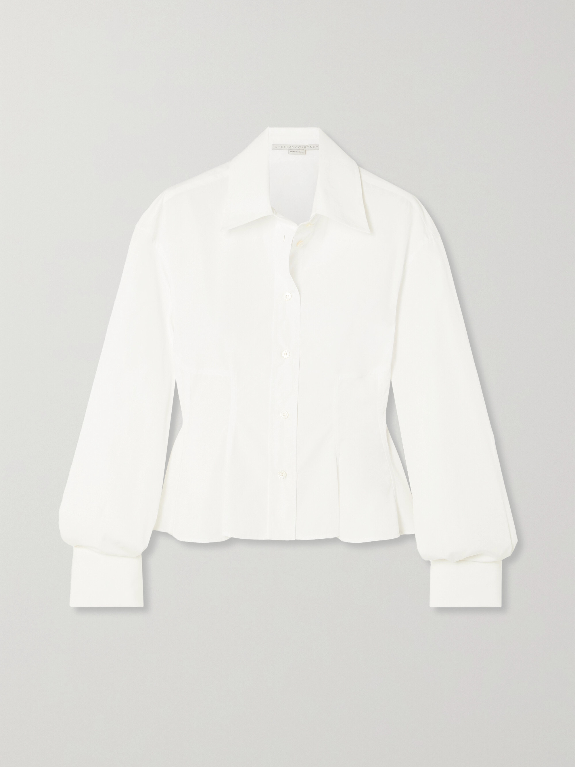 Stella McCartney - + NET SUSTAIN cotton-poplin peplum shirt | Plush