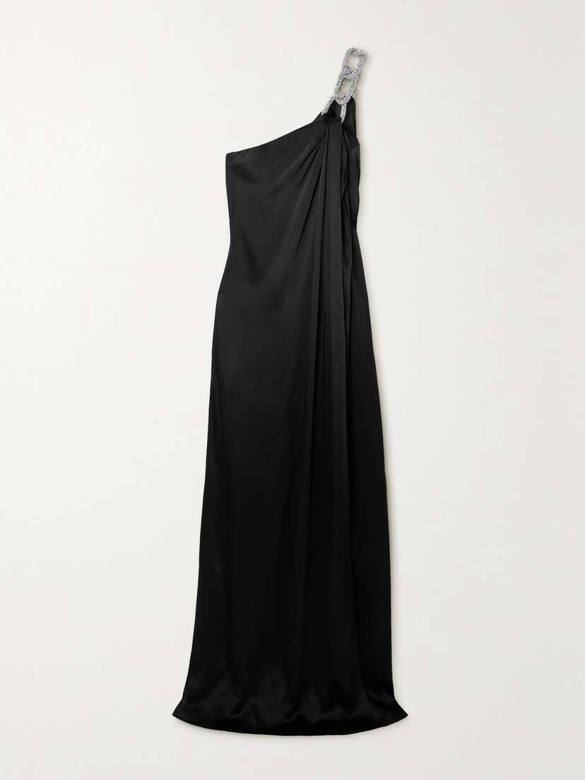 Stella McCartney Falabella One-shoulder Crystal-embellished Satin Gown