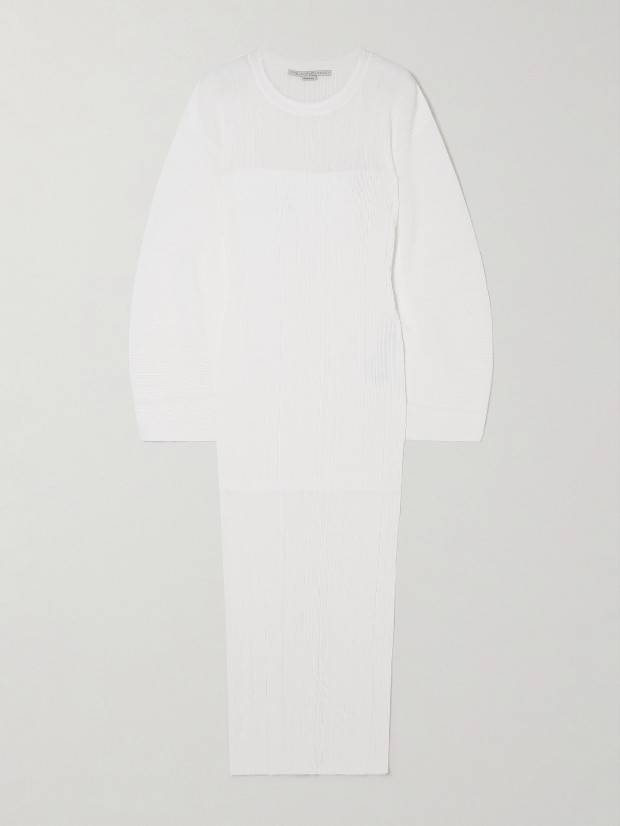 Stella McCartney + Net Sustain Plissé-knit Midi Dress - White