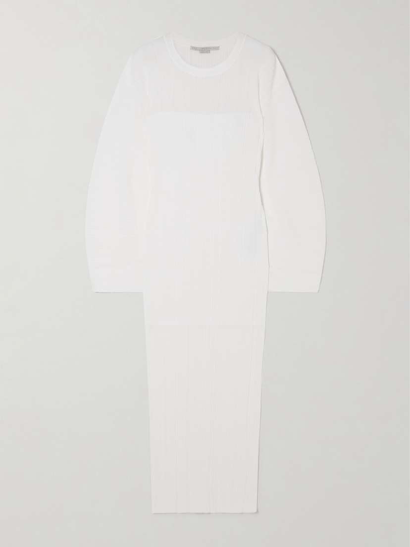 Stella McCartney + Net Sustain Plissé-knit Midi Dress - x large