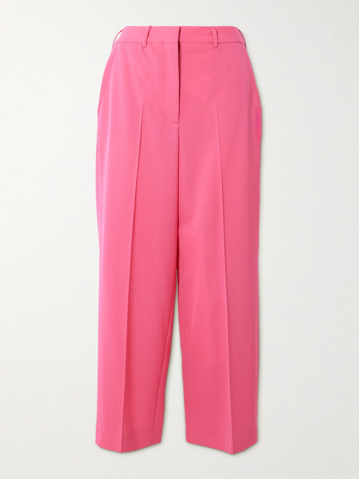Stella McCartney + Net Sustain Cropped Stretch-wool Straight-leg Pants - Pink