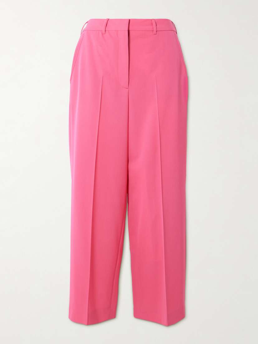 Stella McCartney + Net Sustain Cropped Stretch-wool Straight-leg Pants