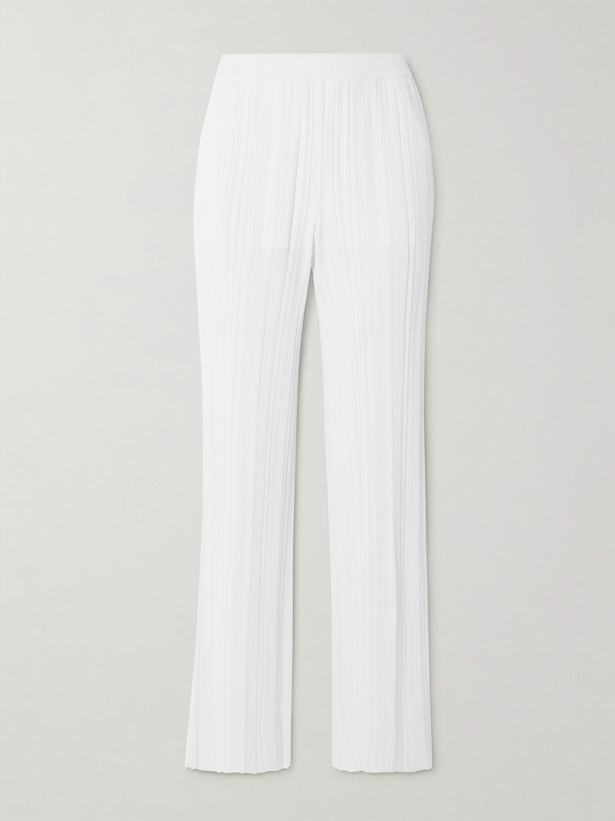 Stella McCartney + Net Sustain Plissé-knit Straight-leg Pants - White