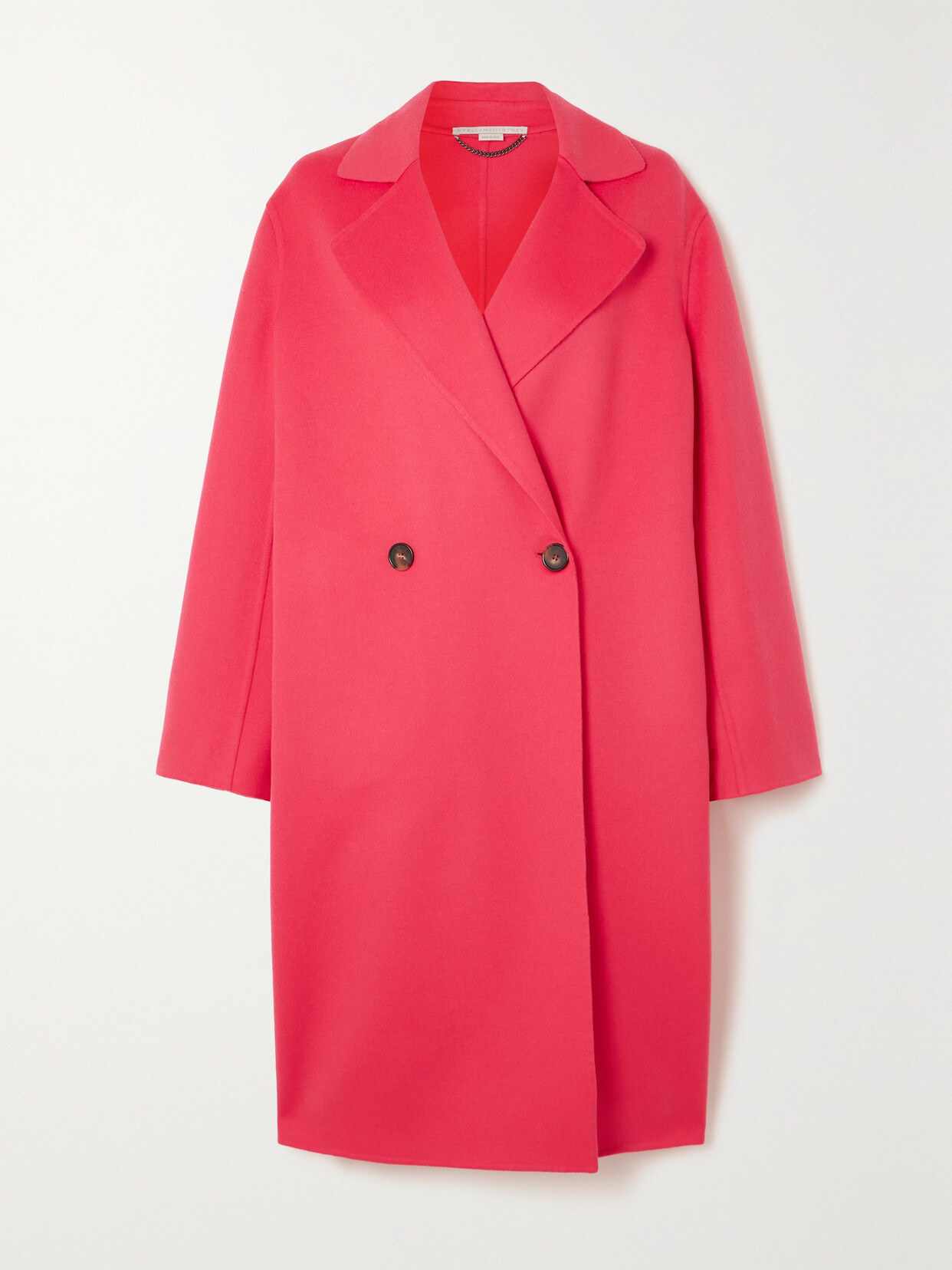 Shop Stella Mccartney + Net Sustain Iconic Double-breasted Wool Coat In Pink