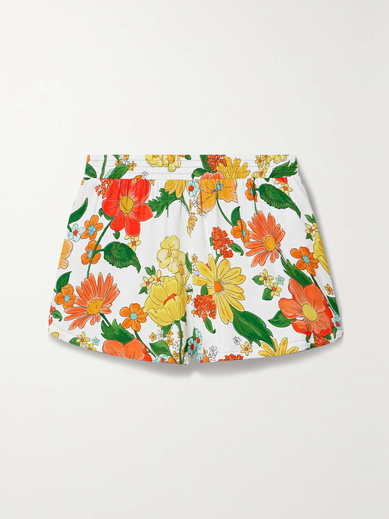 Stella Mccartney + Net Sustain Floral-print Twill Shorts In Yellow