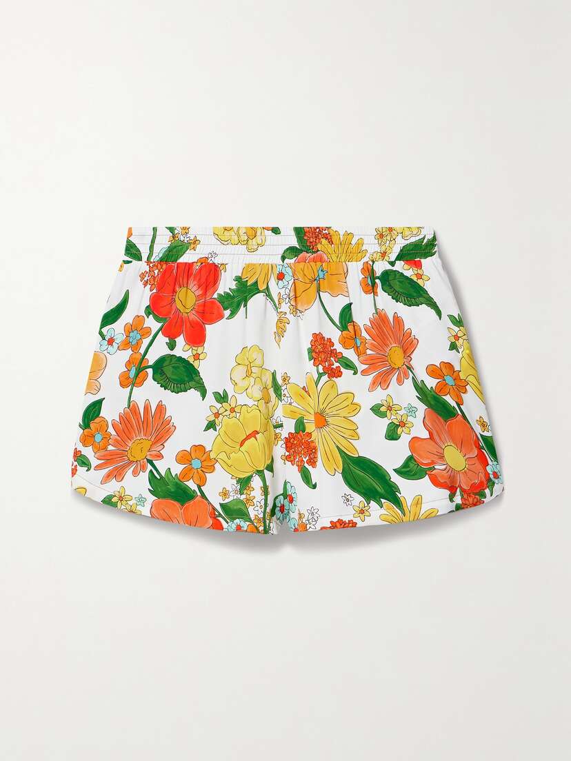 Stella McCartney + Net Sustain Floral-print Twill Shorts