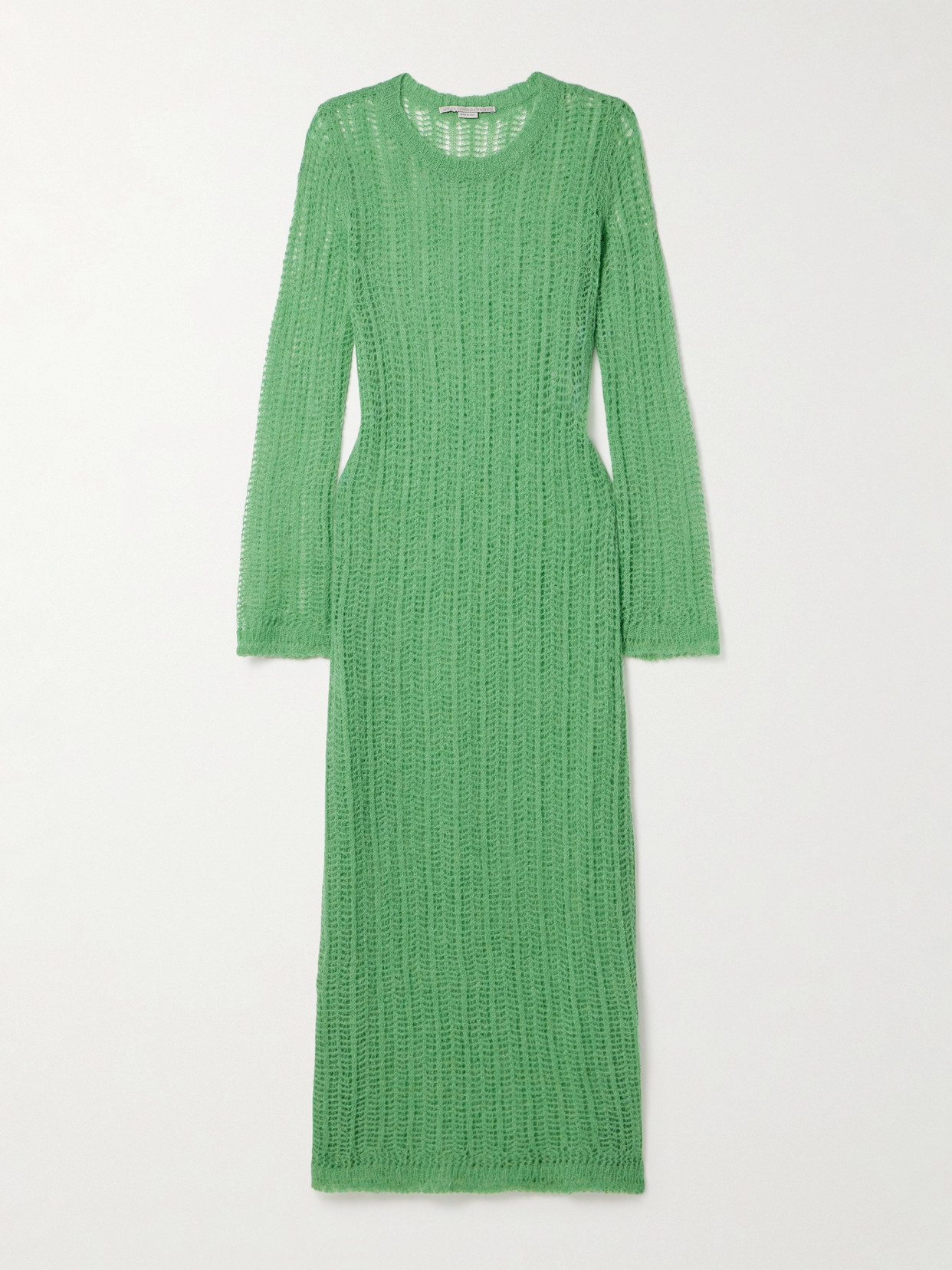 Stella McCartney + Net Sustain Open-knit Alpaca-blend Midi Dress - Green