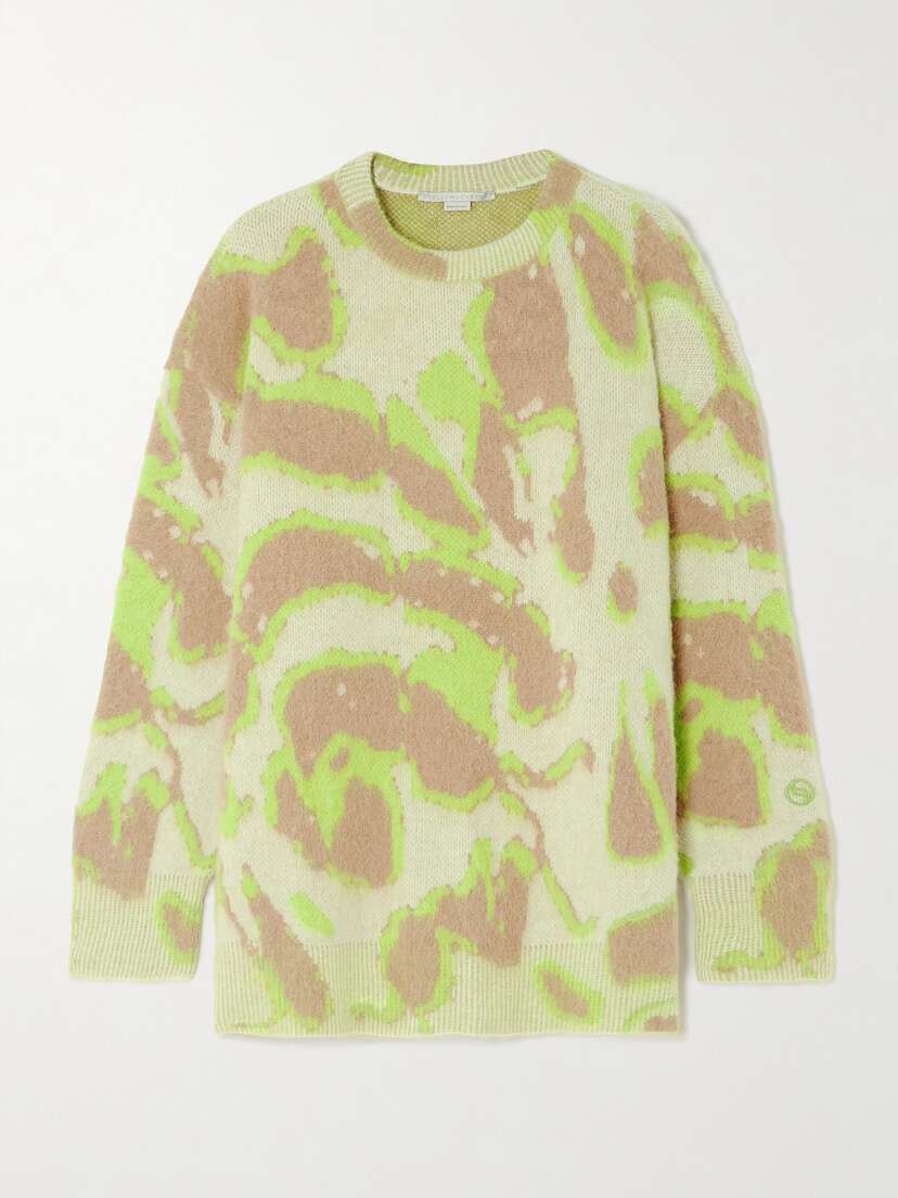 Stella McCartney + Net Sustain Cutout Brushed Jacquard-knit Sweater - x large