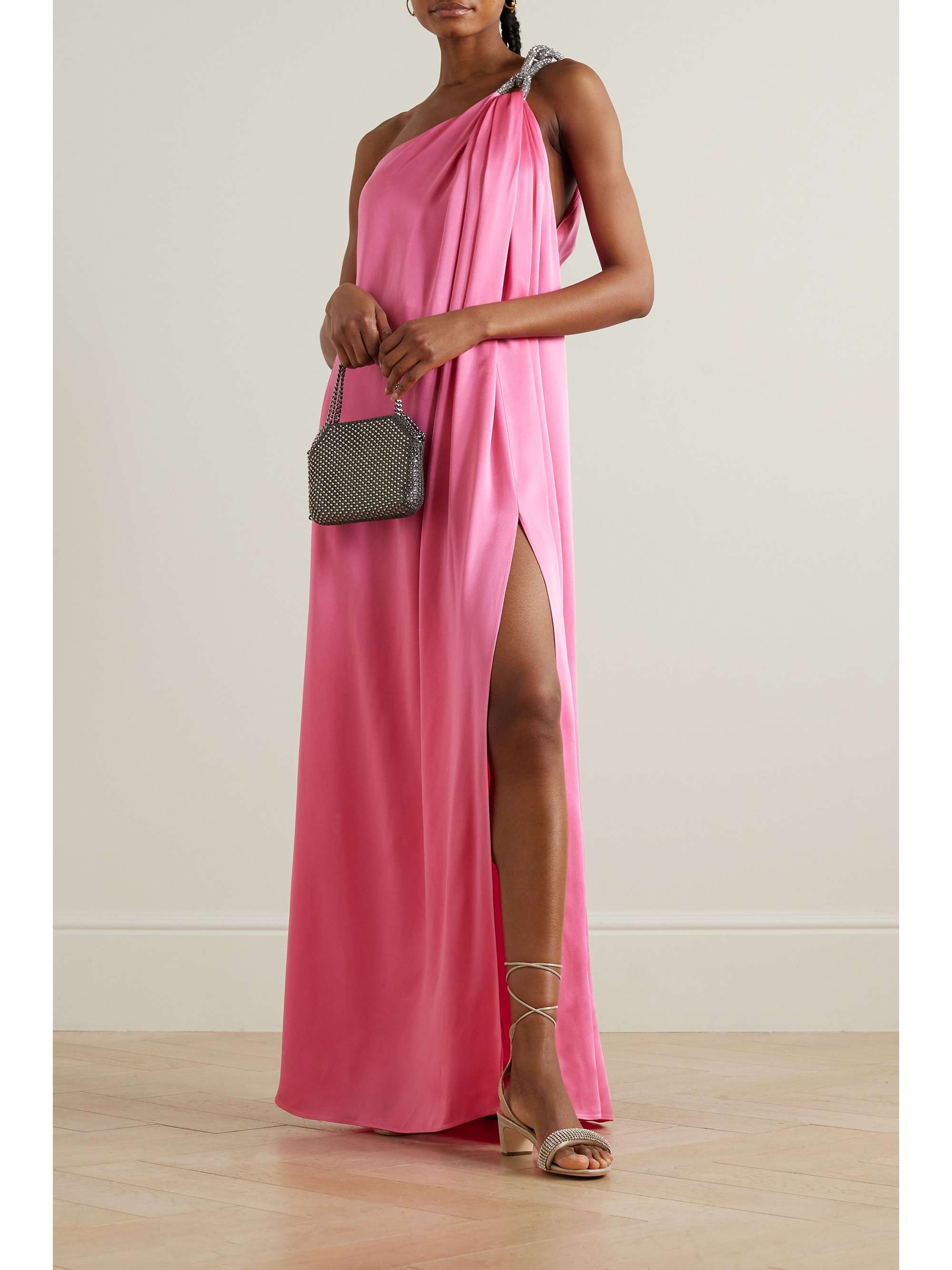STELLA MCCARTNEY Falabella one-shoulder crystal-embellished STELLA MCCARTNEY Falabella one-shoulder crystal-embellished